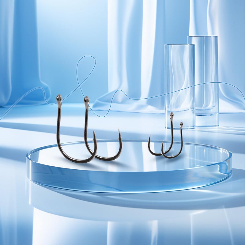 UCEC 500pcs Fishing Hooks Set Freshwater Saltwater High Carbon Steel 10 Different Sizes Small Fishing Hooks in a Plastic Box for Catfish Trout Bait Fishing Color Black - Image 5